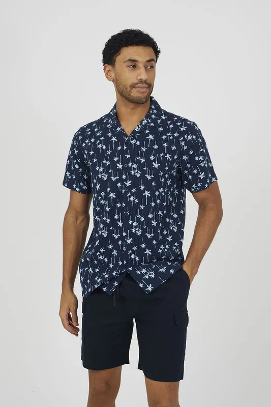 Printed Revere Collar Shirt - Brave Soul