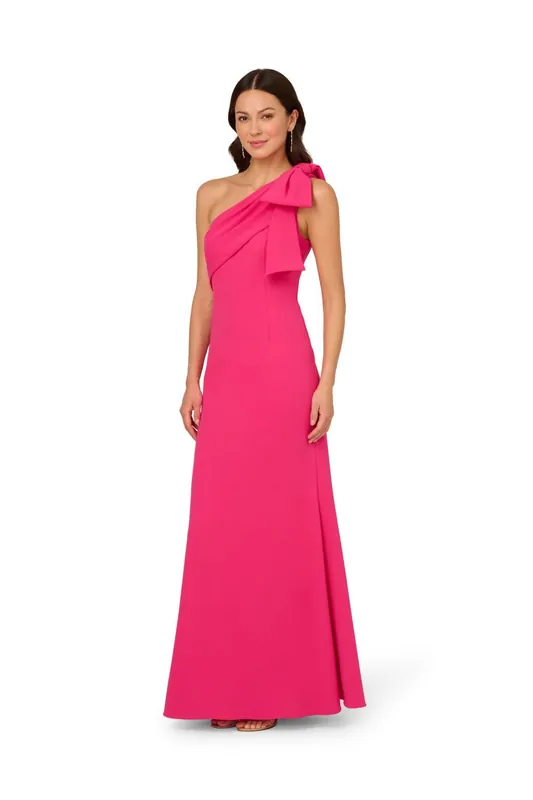 Stretch Crepe Long Dress - Adrianna Papell