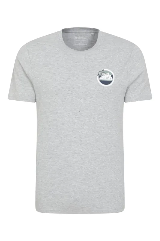 Circle Mountain' Lightweight Cotton T-Shirt Casual Short Sleeve Top