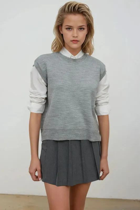 Crew Neck Sweater Vest - Hiccup