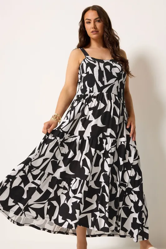 Abstract Shirred Dress - Yours