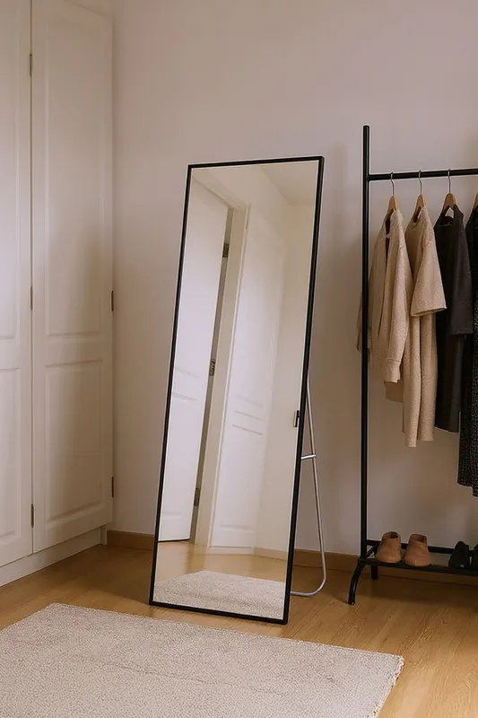 50x165cm Aluminium Alloy Frame Full Length Mirror with Stand - Living and Home