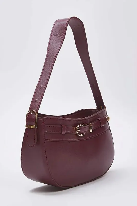 Women’s Mini Shoulder Bag with Buckle Accent - WOVCOR