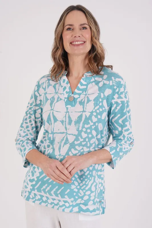 Mono Aztec Print Top - Tigi