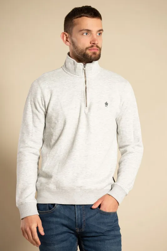 Cotton Blend Half-Zip Jumper