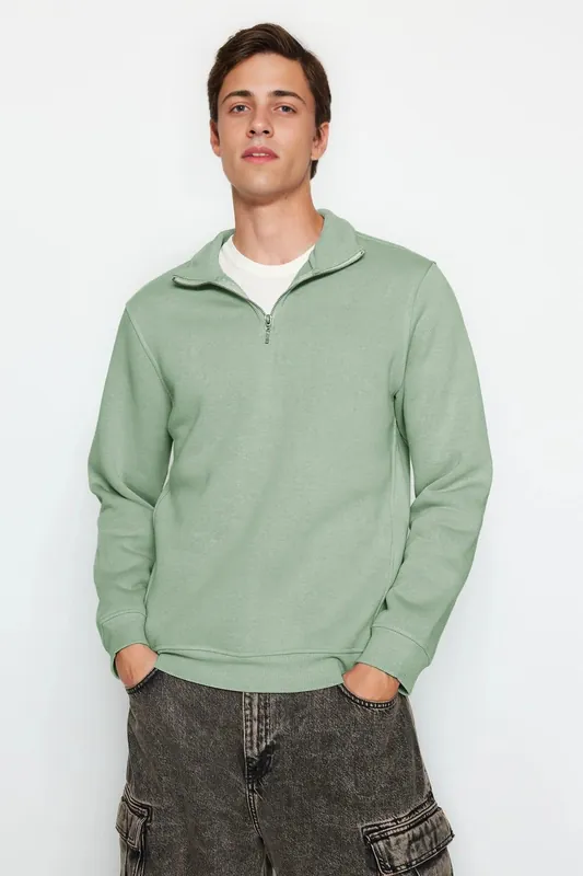 Men’s Half-Zip Stand Collar Sweatshirt