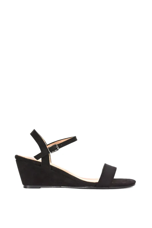 Alissa' Strappy Wedge Sandals With Ankle Strap - XY London