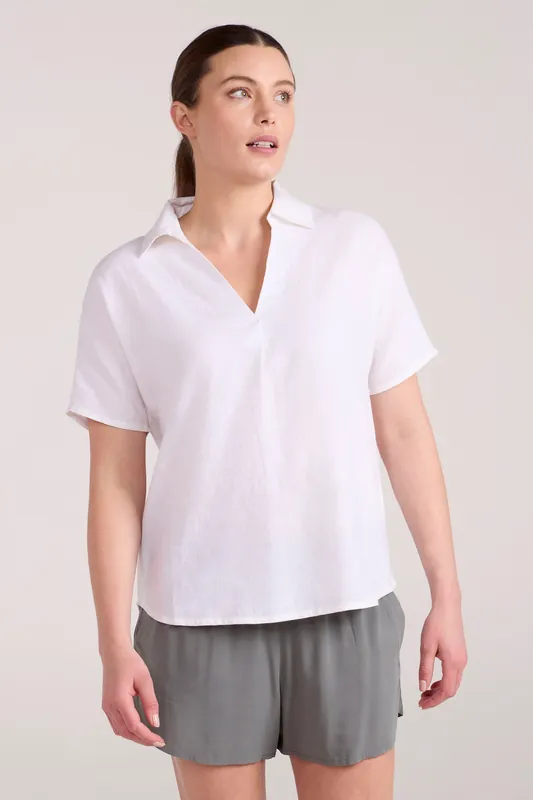 Breeze II' Relaxed Fit Breathable Comfy Pull on Linen Shirt - Mountain Warehouse