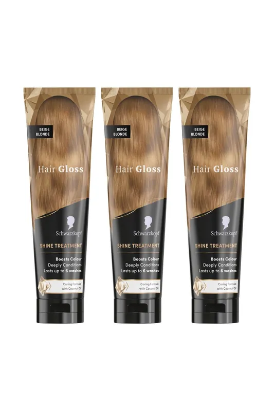 'Hair Gloss' Shine Treatment Beige Blonde 150ml, 3 Pack - Schwarzkopf