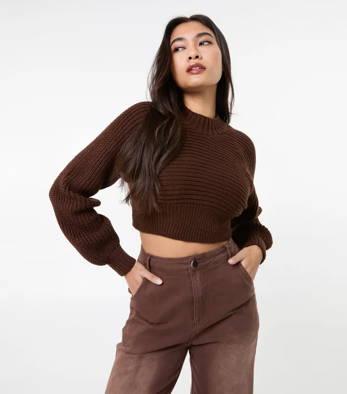 High Neck Knitted Jumper - Pink Vanilla