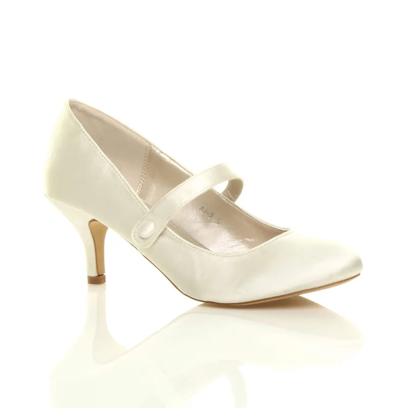 Mid Heel Mary Jane Court Shoes - AJVANI