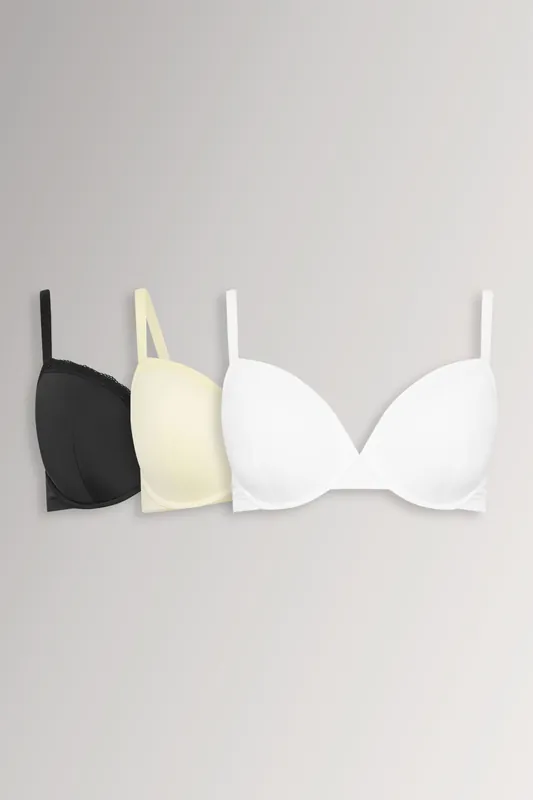 3 Pack Moulded Underwired T-Shirt Bras