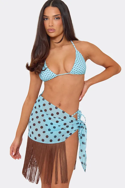 Tie Side Polka Dot Mini Sarong - EGO