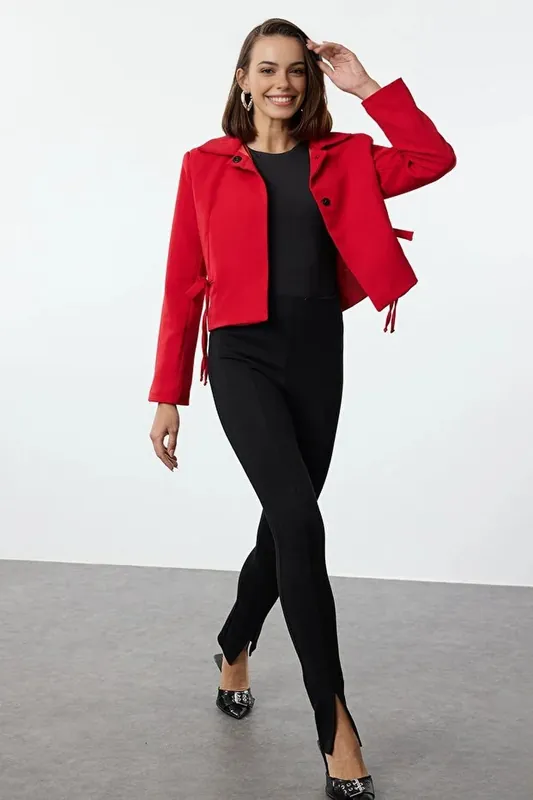 Plain Collared Tailored Jacket - WOVCOR