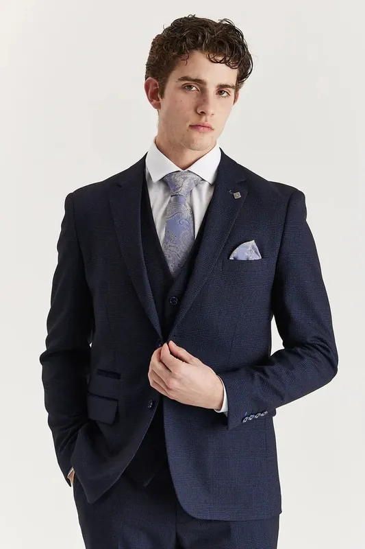 Men's 3 Piece Prince Of Wales Formal Suit - Infinity Leather