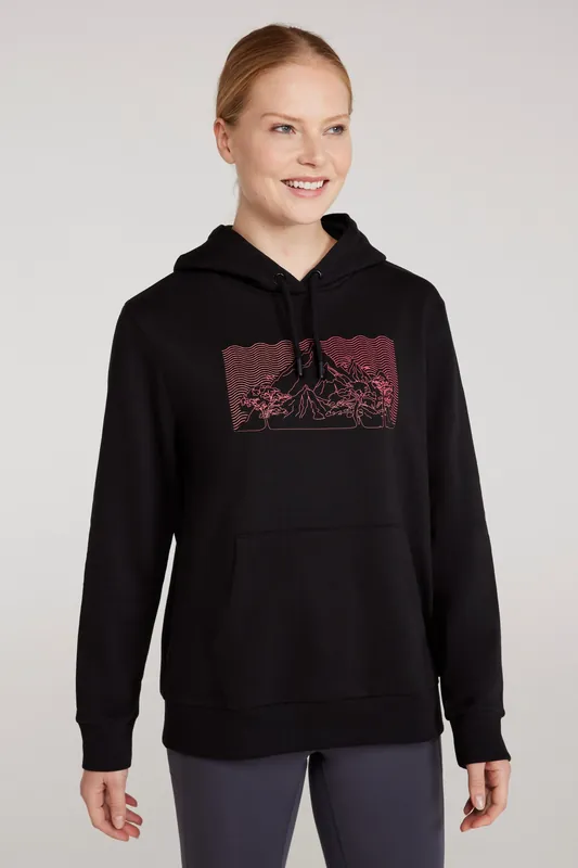 Printed Ombre Mountain Kangaroo Pocket Drawcord Regular Fit Hoodie - Mountain Warehouse