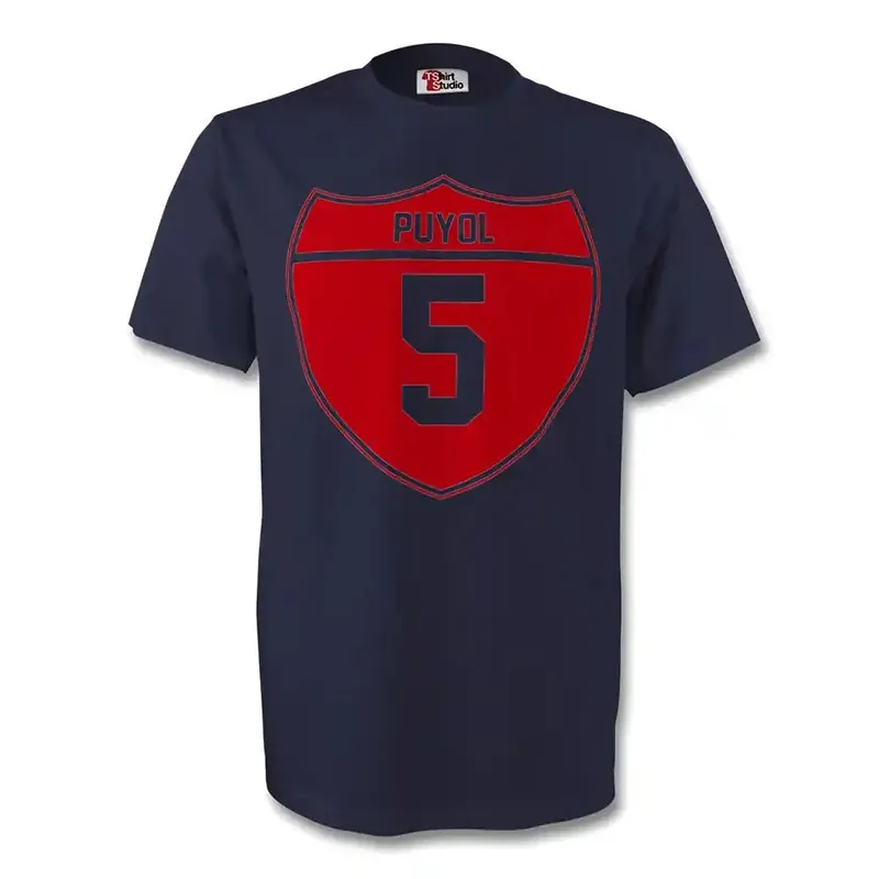 Mens Carlos Puyol Crest Tee - FC Barcelona