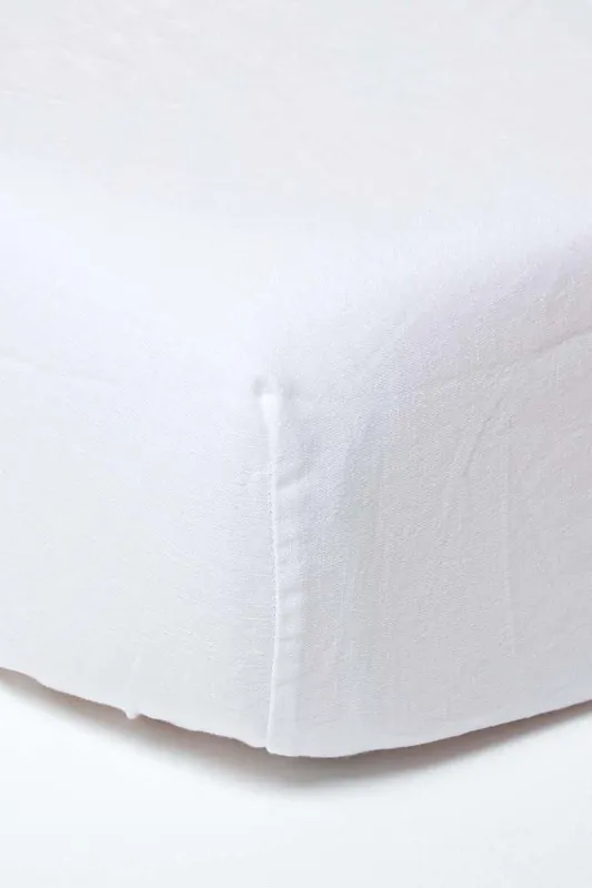 Luxury Soft Plain Linen Fitted Sheet 12 inch Deep - Homescapes