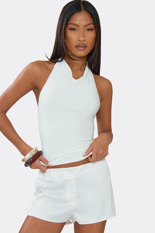 Satin Mid Rise Shorts - EGO