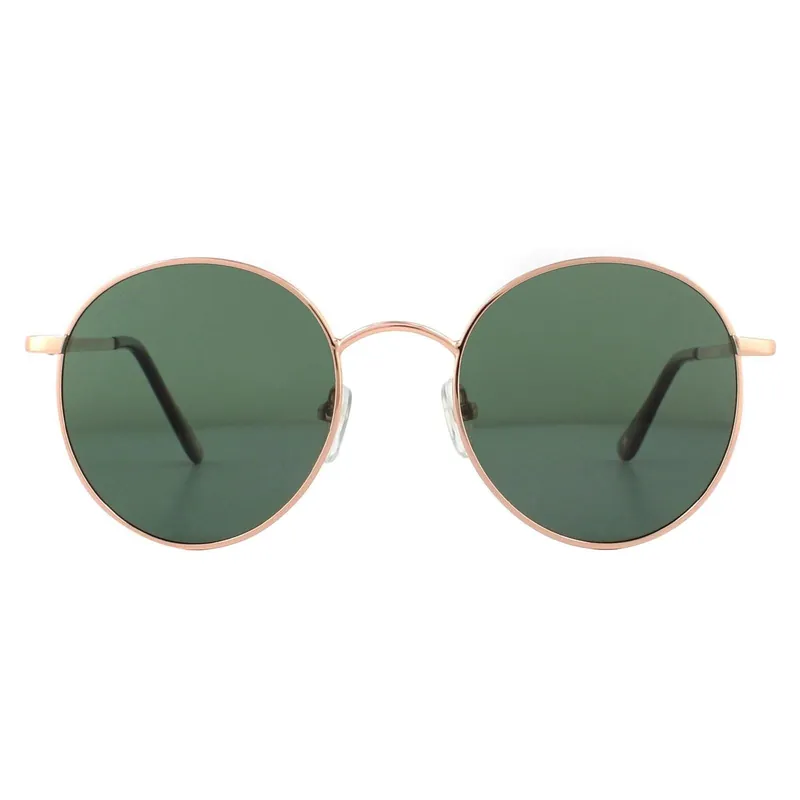 Round Pink Gold G15 Green Polarized Sunglasses - montana