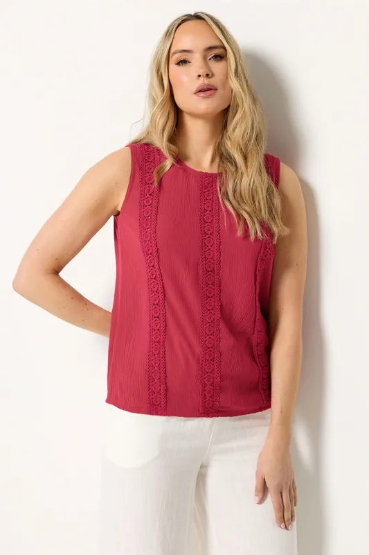 Tall Crochet Detail Top - Long Tall Sally