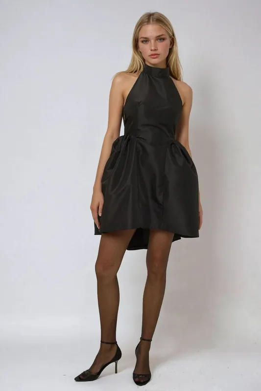 Halter Neck Mini Dress with Gathering Detail - Hiccup
