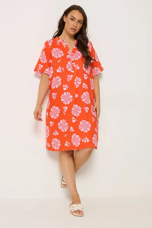 Floral Pleat Front Dress - Yours