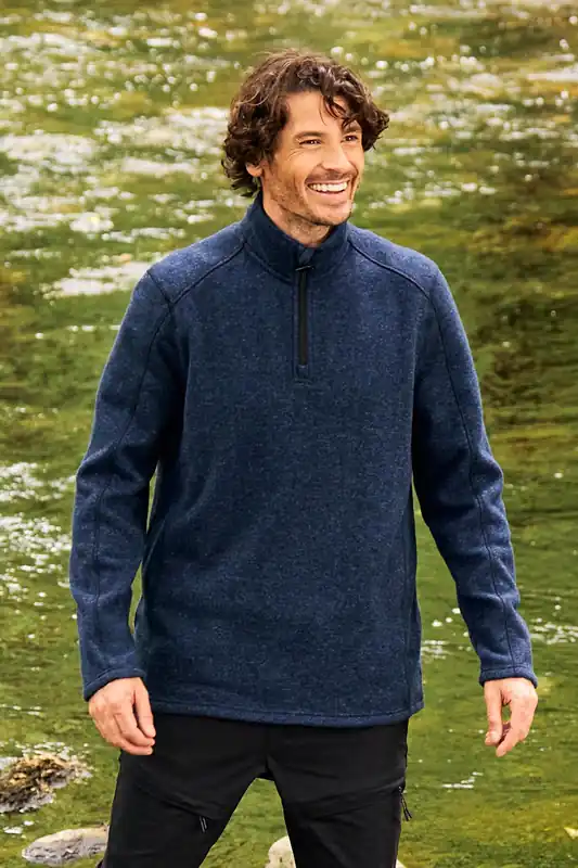 Idris' Half Zip Antipill Lightweight Warm Breathable Fleece Jumper - Mountain Warehouse