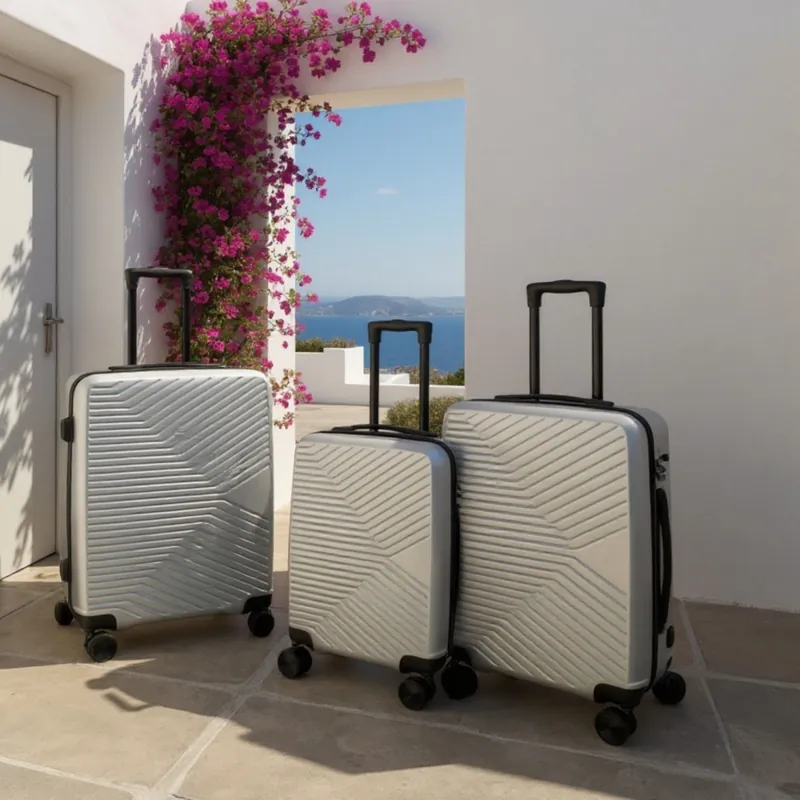 Hardshell Suitcase Robust 8 Wheel Cabin Luggage Case Bag - Infinity Leather