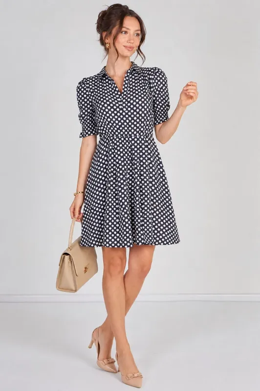 Black White Polka Dot Tea Dress - Love Sunshine