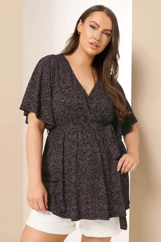 Dot Print Wrap Top - Yours