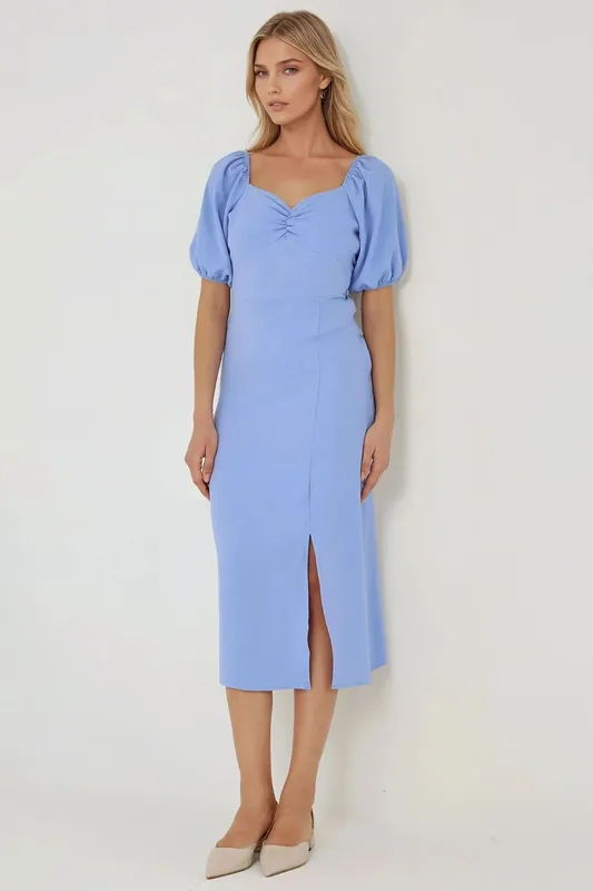 Fitted Maxi Dress with Heart Collar - Hiccup