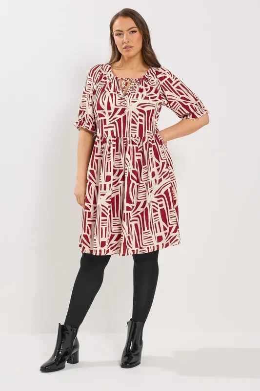 Abstract Tie Neck Dress - Yours