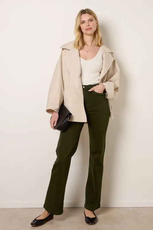 Green Pocket Rope Stretch Jeans - Blue Vanilla
