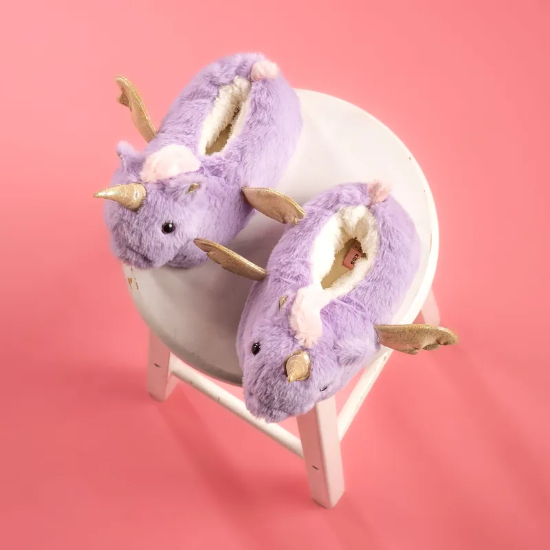Unicorn Faux Fur Slippers - Lulabay