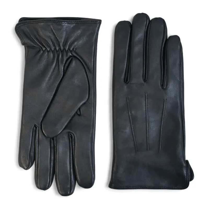 Sheepskin Leather Gloves Wool Lined Elastic Wrist - TruClothing