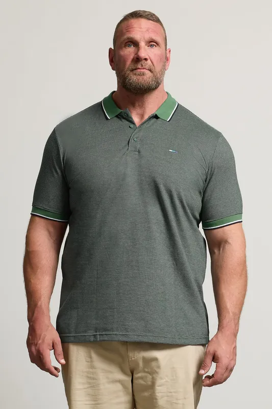 Fine Stripe Tipped Polo Shirt - BadRhino