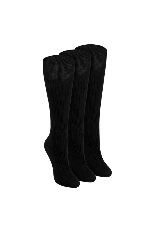 3 Pack Knee High 100% Cotton Soft Breathable Socks - Sock Snob