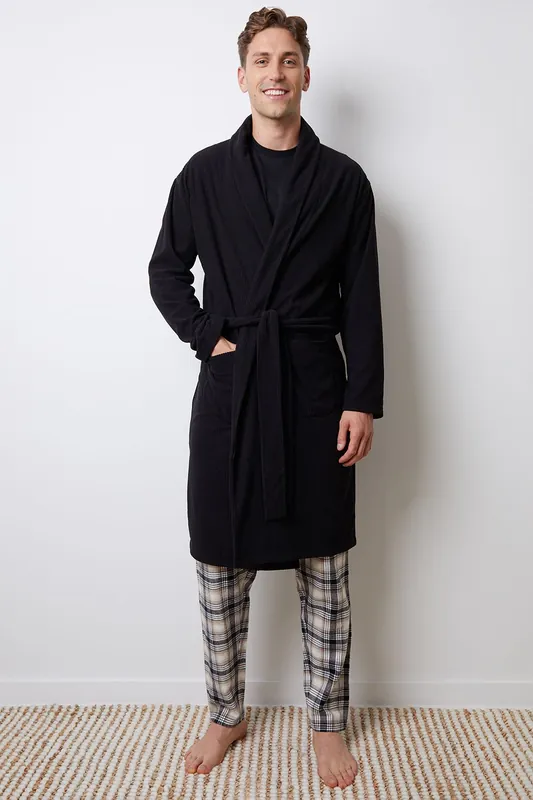 Waffle Fleece Dressing Gown - Threadbare