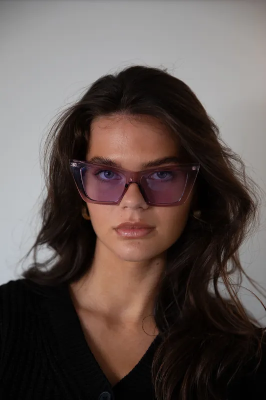 Purple Oversized Cateye Sunglasses - SVNX