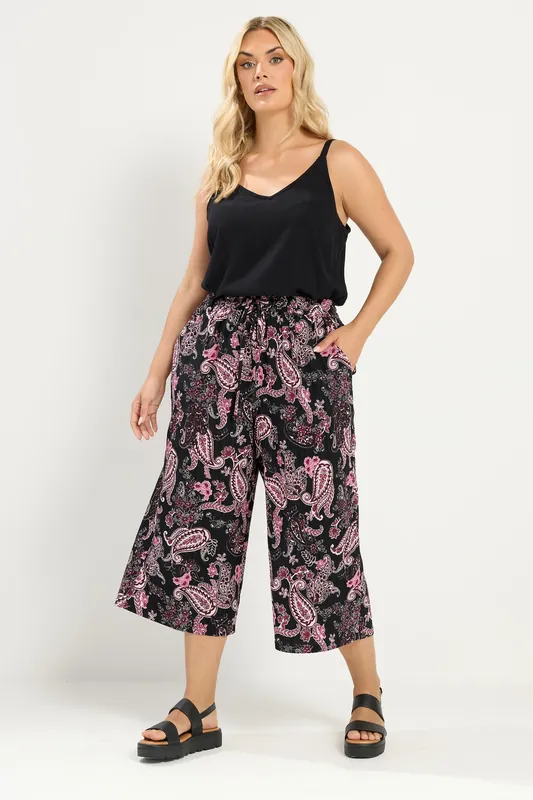 Paisley Cropped Trousers - Yours