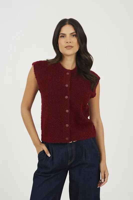 Boucle Knitted Waistcoat - Brave Soul
