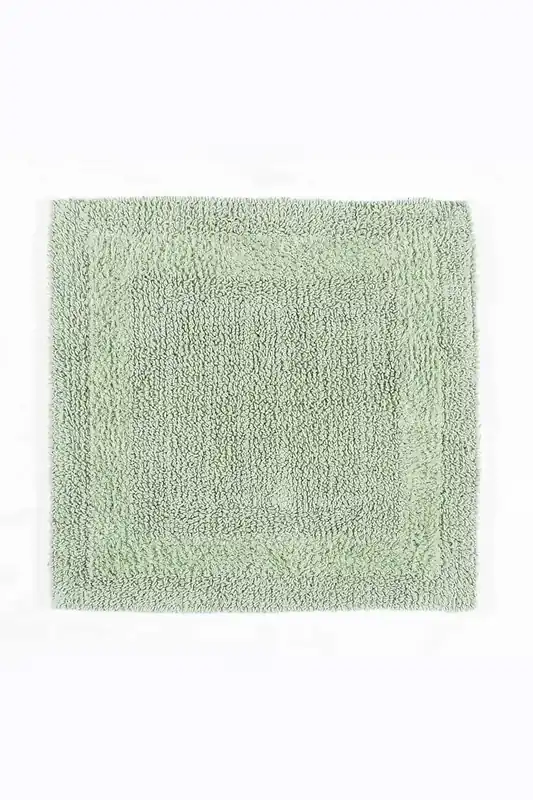 Luxury Square Bath Mat 1600GSM 100% Cotton Reversible Shower Mat, 50cm - Homescapes