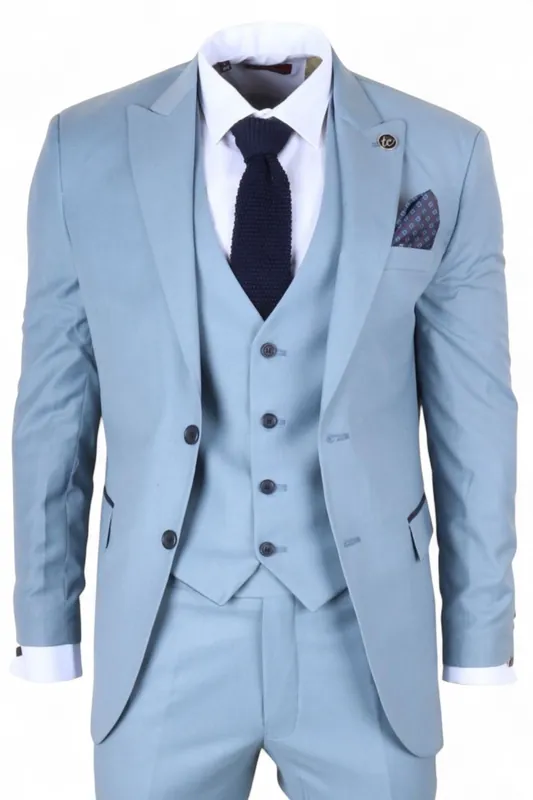 Men's 3 Piece Plain Work Formal Suit - Infinity Leather