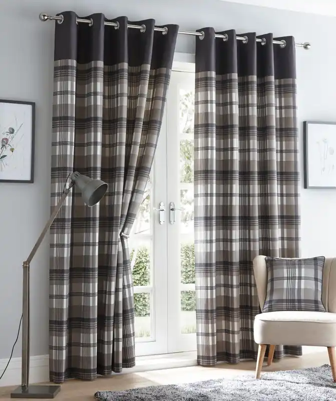 Orleans Check Eyelet Curtain - Portfolio Home