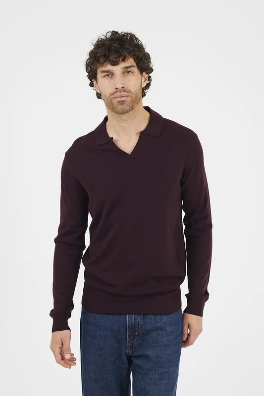Trophy Neck Knitted Polo - Brave Soul