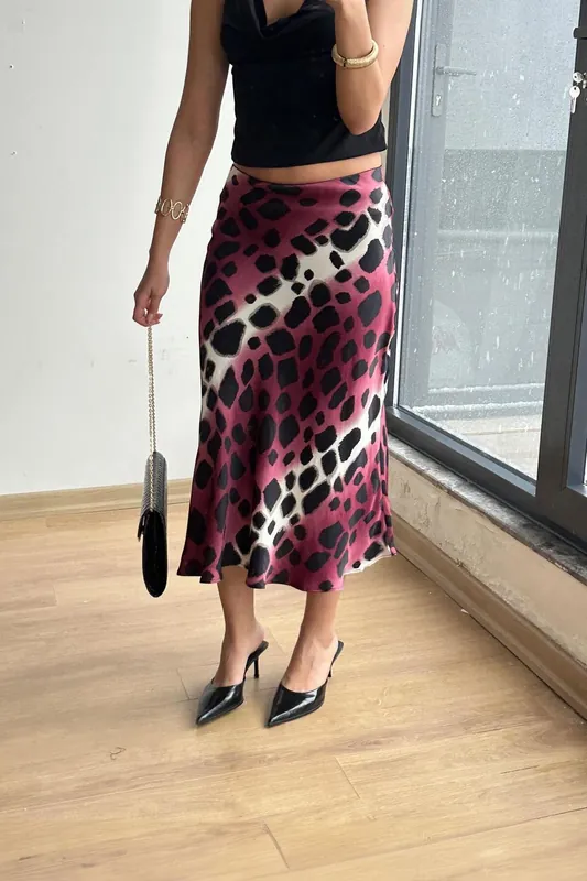 Leopard Midi Skirt - MixRay