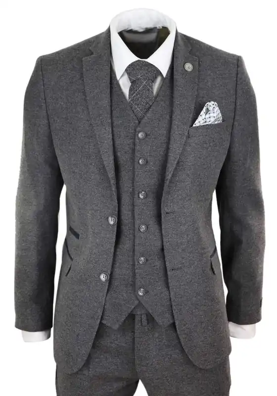 3 Piece Wool Tweed Vintage Retro Suit - Infinity Leather