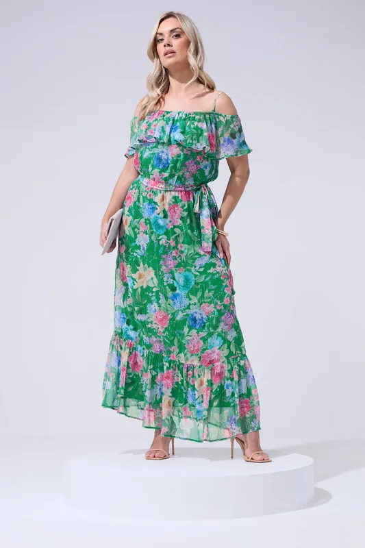 Floral Cold Shoulder Dress - Yours