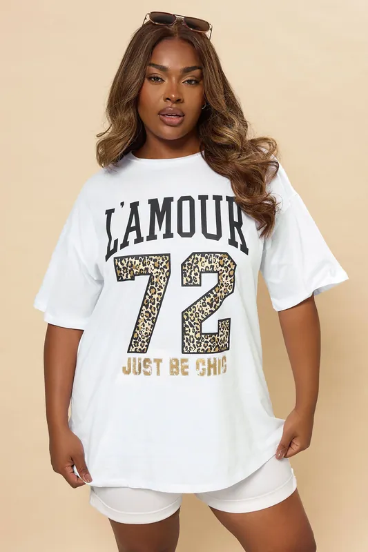 L'Amour' Slogan T-Shirt